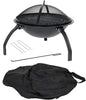 Black Fire Pit Steel Patio Garden Heater Outdoor Folding BBQ Foldable Camping