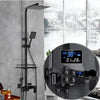 Exposed Shower Taps Mixer Valve Black Bathroom Square Twin Head Bar Shower Set
