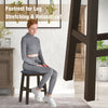 Set of 2 Bar Stools Counter Height Stool Rivet-Tufted Kitchen Dining Chair Grey