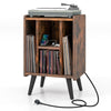 Costway Record Player Stand Vinyl Record Storage Turntable Stand w/Power Outlet