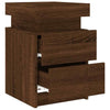 Modern Bedside Cabinet in Brown Oak with Adjustable - Bedroom Storage P0H7