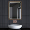 Bathroom Led Mirror With 2 Light Colors Illuminated Demister Pads 70x50/50x70cm