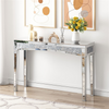 Luxury Glass Crystals Console Table Vanity Desk Mirrored Entryway Side End Table