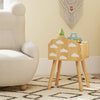 Cute End Tables Set of 2 with Rainbow & Cloud Patterns-Natural