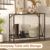 2-Tier Console Table Side/End Table w/Mesh Shelf Entryway Hallway Vintage Tables