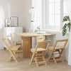 5 Piece Dining Set Foldable Wax Brown Pinewood K6T1
