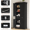 Kitchen Cabinet Pantry Tall Storage Cupboard 4 Doors 2 Drawers Modern White Unit