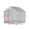 Walk-In Greenhouse Polycarb PC Panel Aluminium Frame W/ Door Window Vent