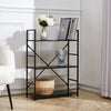 2/3/4/5 Shelf Metal Framed Wooden Bookcase Industrial Modern Bookshelf Display