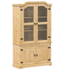 Glass Display Cabinet 103.5x42x180 Solid Wood Pine M2F0