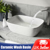 Large Bathroom Counter Top Ceramic Wash Basin Cloakroom Sink White 460x325x140mm