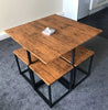 Compact Dining Table and Chairs Space Saving Kitchen Modern Set 4 Small Stools