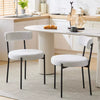 Dining Chairs Set of 2 Mid-Century Upholstered Curved Backrest Accent Chairs