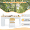 Children Wood Art Table & Art Easel Set Toddler Craft & Activity Table-Natural