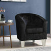 Black Velvet Arm Chair Tub Chair Lounge Armchair Occasional Accent Sofa Chair UK