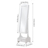 Tall Jewelry Cabinet Full Length Mirror Swivel Lockable Jewelry Organiser Drawer