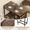Bar Table Set 3 Piece Industrial Metal Table Stools Storage Shelves Space Saver
