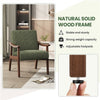 Mid-Century Modern Corduroy Upholstered Accent Chair with Solid Wood Legs Green