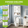 Bathroom Storage Shelf Over Toilet, 60x20x170cm, White Cabinet Unit