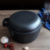 Portable Deep and Thick Stew Pot, Cast Iron Pot, Camping Cooking