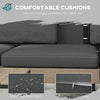 3 Piece L Shaped Garden Sofa Set with Table Cushions Outdoor Patio Furniture Set