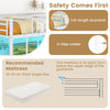 Metal High Sleeper Bed with Safety Guardrail & Ladder-White