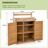 Outdoor Potting Bench Wooden Garden Storage Cabinet Workstation Table Natural