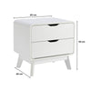 2 Drawer Bedside White Scandi Legs Bedroom Furniture Nightstand End Table Unit