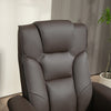 Recliner Chair with Footstool, PU Leather Armchair Leisure Lounge Chair, Brown