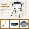 Outdoor Garden Wood Burning Fire Pit Log Burner Firepit Round Coffee Table