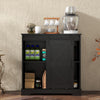 Sliding Barn Door Buffet Sideboard Storage Cabinet Home Bar Living Room Cabinet