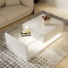 Modern LED Coffee Table High Gloss Wooden Drawer Storage Living Room Furniture