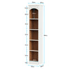 Tribesigns Corner Bookshelf, 5 Tier Narrow bookcase with storage, Wooden Oak