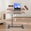 Adjustable Rolling Laptop Desk C Shaped Overbed Table on Wheels Tilting Tabletop