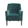 Accent Armchair Green Velvet Soft Cushion Seat Buttoned Back Living Room Bedroom