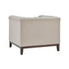 Dusk Chesterfield Stone Matte Velvet & Ash Wood Quilted Armchair RRP £271