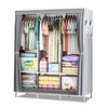 Canvas Wardrobe With Hanging Rail Shelving Fabric Clothes Storage Large Cupboard
