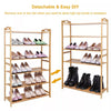 6 Tier Wooden Shoe Rack Tall Storage Shelf Cabinet Footwear Stand Organiser Home