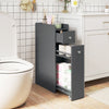 Small Bathroom Storage Cabinet 4-Tier Narrow Toilet Side Storage Cabinet-Grey