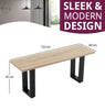 Dining Bench with Black Metal U Shaped Legs, Wooden Bench (120cm), Kitchen Bench