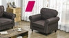 Mid-Century Armchair Upholstered Accent Chair w/ Wood Frame, Brown