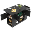 Kitchen Island Cabinet with Extendable Worktop, Drawers, Shelves & Side Racks