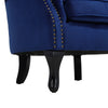 Chesterfield Armchair Sofa Accent Chair Velvet Blue Living Room High Back Chairs