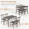 Kitchen Table & 4 Chairs Industrial Modern Mid Century Dining Set-Grey
