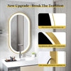 Glam Smart LED Bathroom Mirror Frontlit Anti-fog Vanity Mirror Sanding Gold Edge