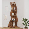 Tribesigns 5-Tier Corner Shelf, Modern Bookshelf & Plant Stand, Brown