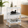 3-Tier Utility Rolling Storage Cart Storage Organizer Cart w/Locking Wheels