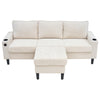3 Seater Sofa Corner Sofa Sectional Sofa Couch with Reversible Chaise Beige