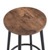 Industrial Breakfast Bar Table and 2 Stools Dining Set W/ Wine Rack Side Storage