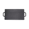 Cast Iron Griddle Plate Fry Pan Grill Bbq Cooking Skillet Double Side Reversible